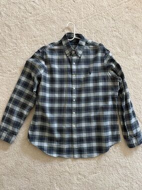 Ralph Lauren Navy & Green Plaid Button-Down Shirt XL